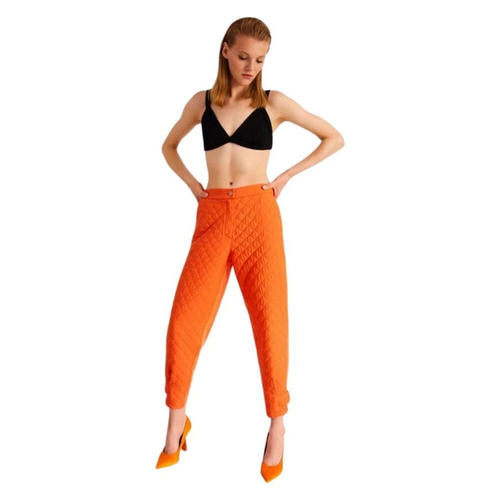 Nocturne Orange Quilted Joggers - Size 40 (Large)